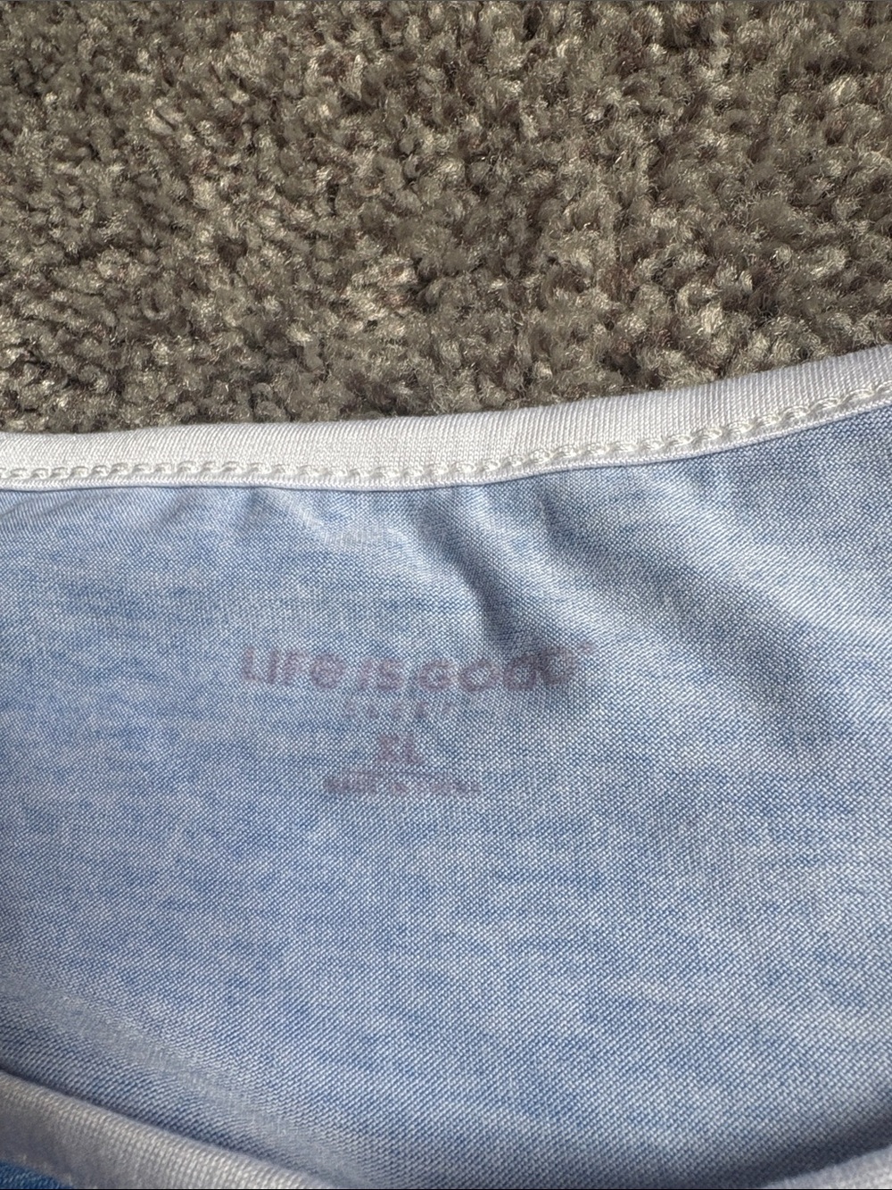 Life Is Good Pajamas Light Blue Tank with Pink Flip-Flop Graphic - Picture 5 of 5